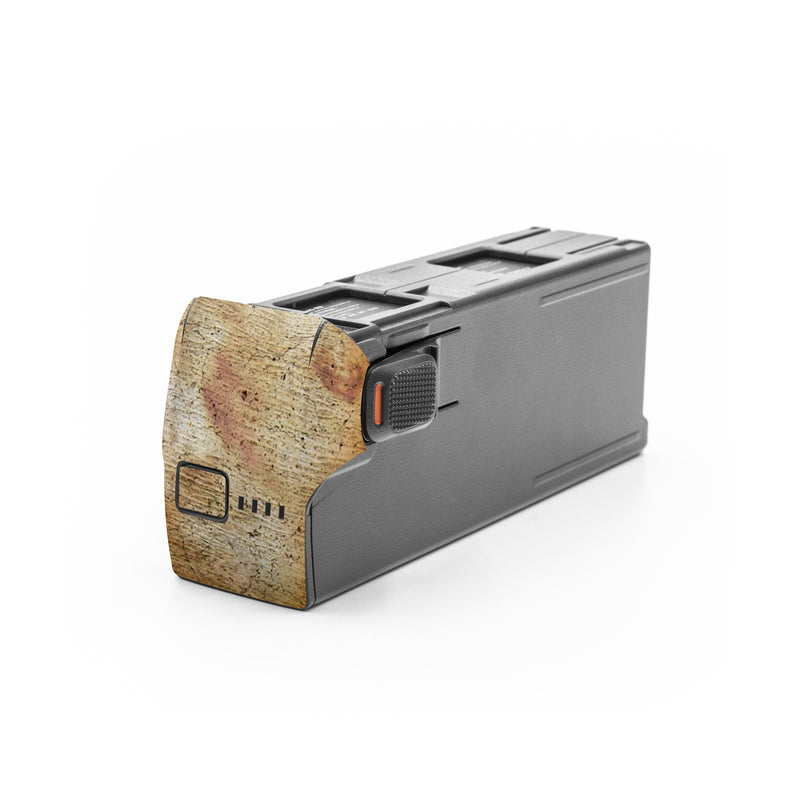 DJI Avata 2 Battery Skin design of Head, Eye, Jaw, Artifact, Art, Snout, Font, Wood, Bone, Close-up, with white, black, gray, brown, yellow colors