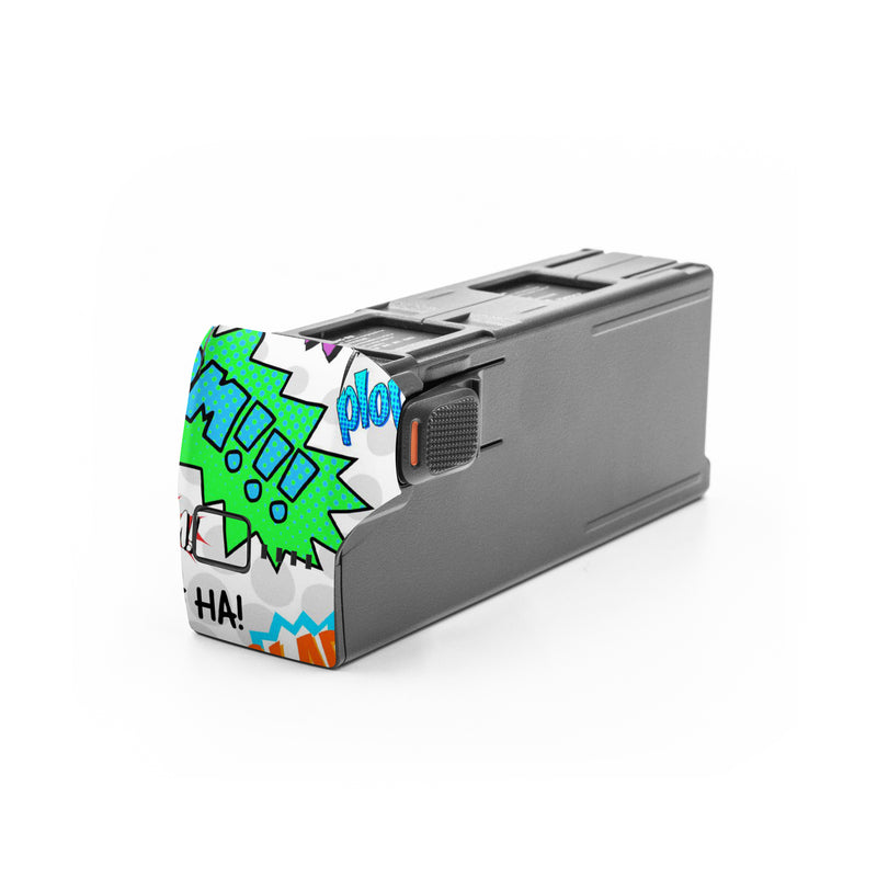 DJI Avata 2 Battery Skin design of Text, Font, Line, Graphics, Art, Graphic design, with gray, white, red, blue, black colors