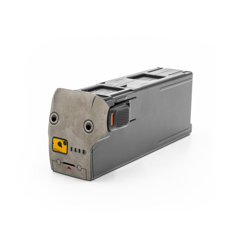 DJI Avata 2 Battery Skin design of Yellow, Wall, Line, Orange, Design, Concrete, Font, Architecture, Parallel, Wood, with gray, yellow, red, black colors