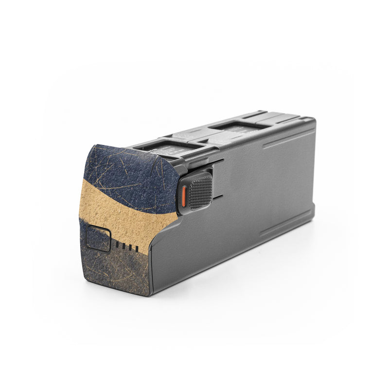 DJI Avata 2 Battery Skin design of Art, Painting, Pattern, Font, Landscape, Dune, Illustration, Aeolian landform, Sand, Visual arts, with blue, brown colors