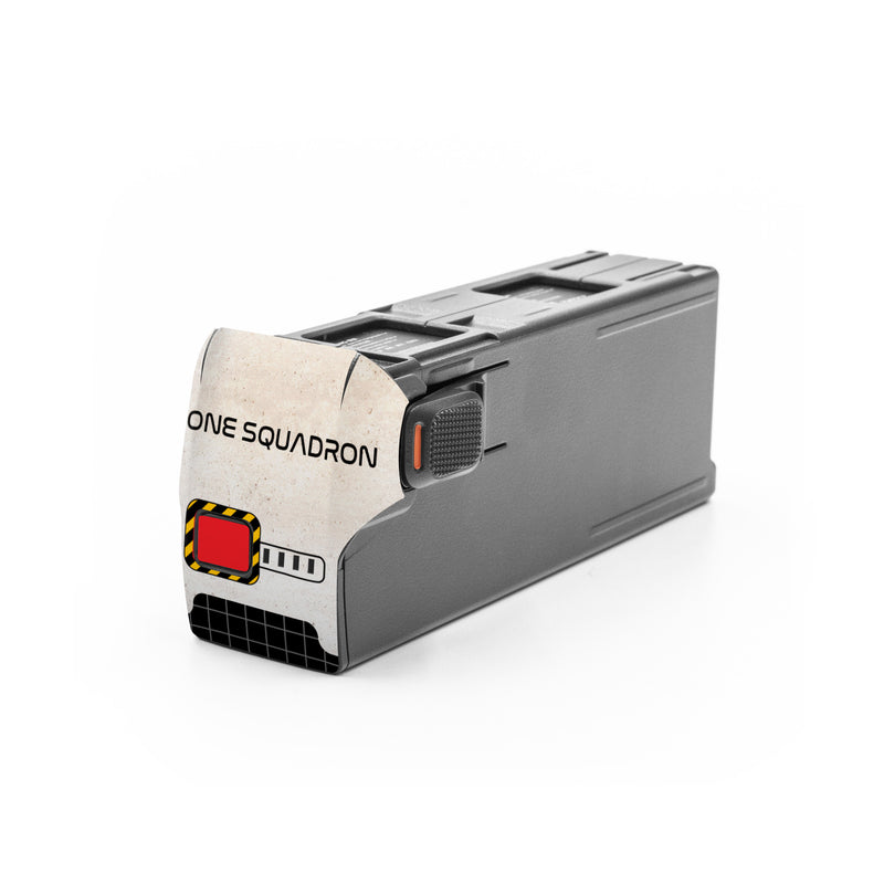 DJI Avata 2 Battery Skin design of Logo, Graphics, Graphic design, with black, white, red, blue, brown colors