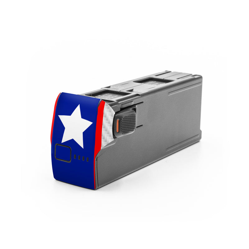 DJI Avata 2 Battery Skin design of Flag of the united states, Flag, Font, Parallel, Electric blue, Rectangle, Pattern, Flag Day (USA), Symbol, Carmine, with gray, white, blue, red colors