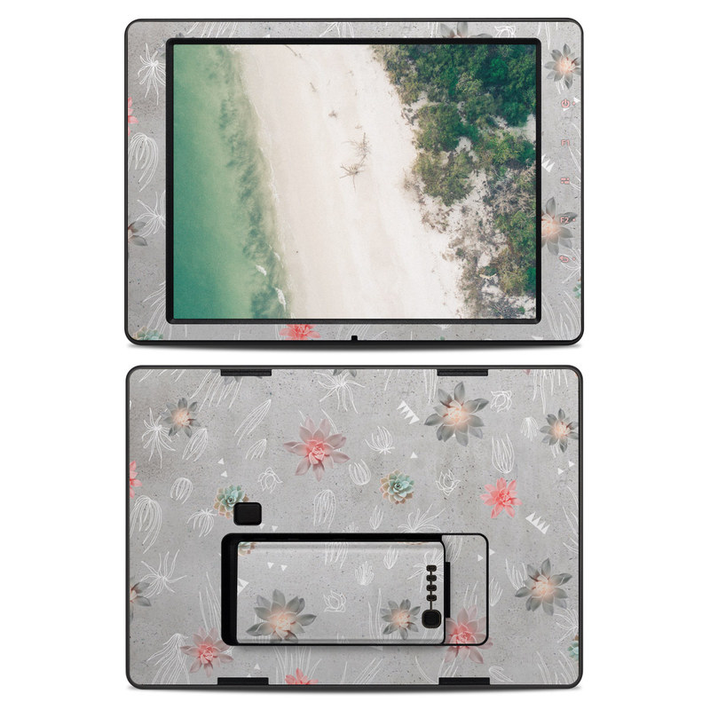DJI CrystalSky 7.85-inch Skin design of Pink, Pattern, Wrapping paper, Textile, Design, Wallpaper, Floral design, Plant, Flower, with gray, red, white, pink colors