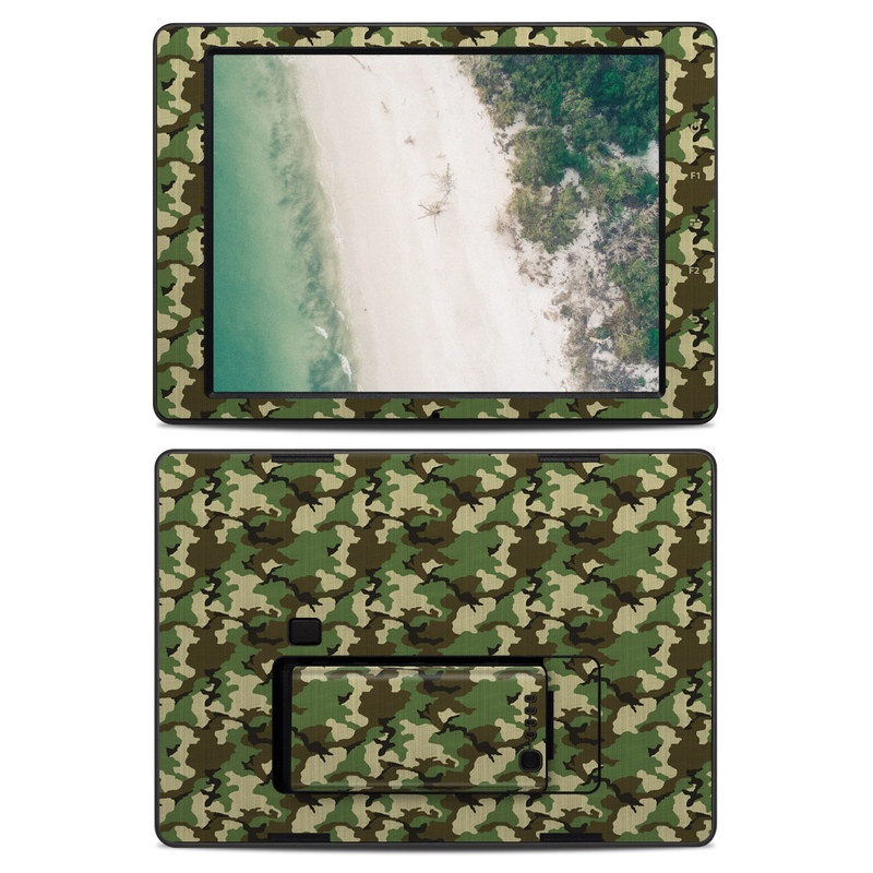 DJI CrystalSky 7.85-inch Skin design of Military camouflage, Camouflage, Clothing, Pattern, Green, Uniform, Military uniform, Design, Sportswear, Plane with black, gray, green colors