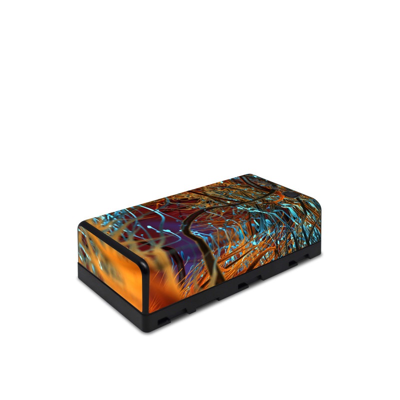DJI CrystalSky Battery Skin design of Orange, Tree, Electric blue, Organism, Fractal art, Plant, Art, Graphics, Space, Psychedelic art, with orange, blue, red, yellow, purple colors