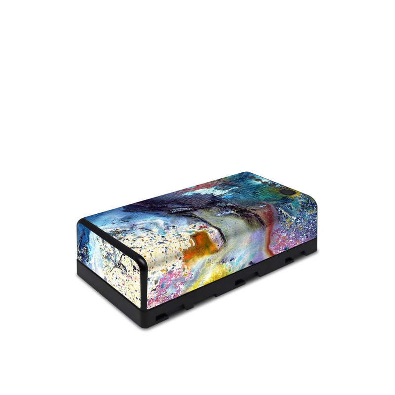 DJI CrystalSky Battery Skin design of Watercolor paint, Painting, Acrylic paint, Art, Modern art, Paint, Visual arts, Space, Colorfulness, Illustration, with gray, black, blue, red, pink colors