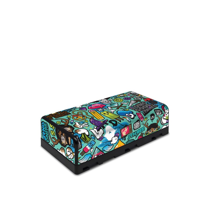 DJI CrystalSky Battery Skin design of Cartoon, Art, Pattern, Design, Illustration, Visual arts, Doodle, Psychedelic art, with black, blue, gray, red, green colors