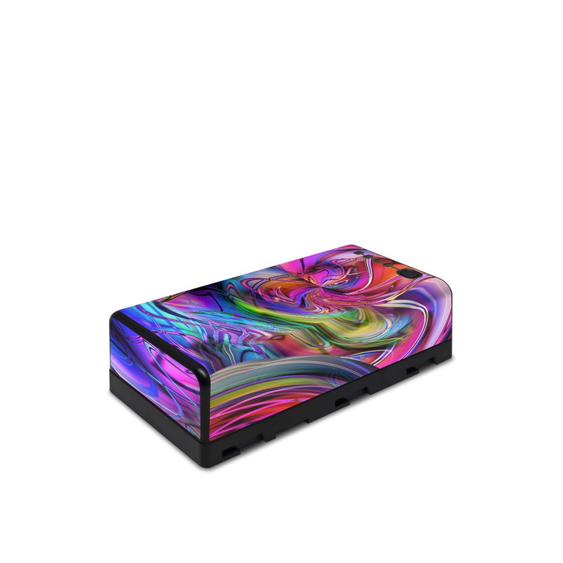 DJI CrystalSky Battery Skin design of Pattern, Psychedelic art, Purple, Art, Fractal art, Design, Graphic design, Colorfulness, Textile, Visual arts, with purple, black, red, gray, blue, green colors