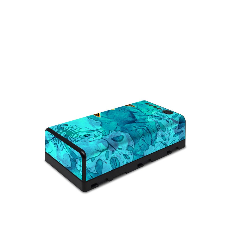 DJI CrystalSky Battery Skin design of Sea turtle, Green sea turtle, Turtle, Hawksbill sea turtle, Tortoise, Reptile, Loggerhead sea turtle, Illustration, Art, Pattern, with blue, black, green, gray, red colors