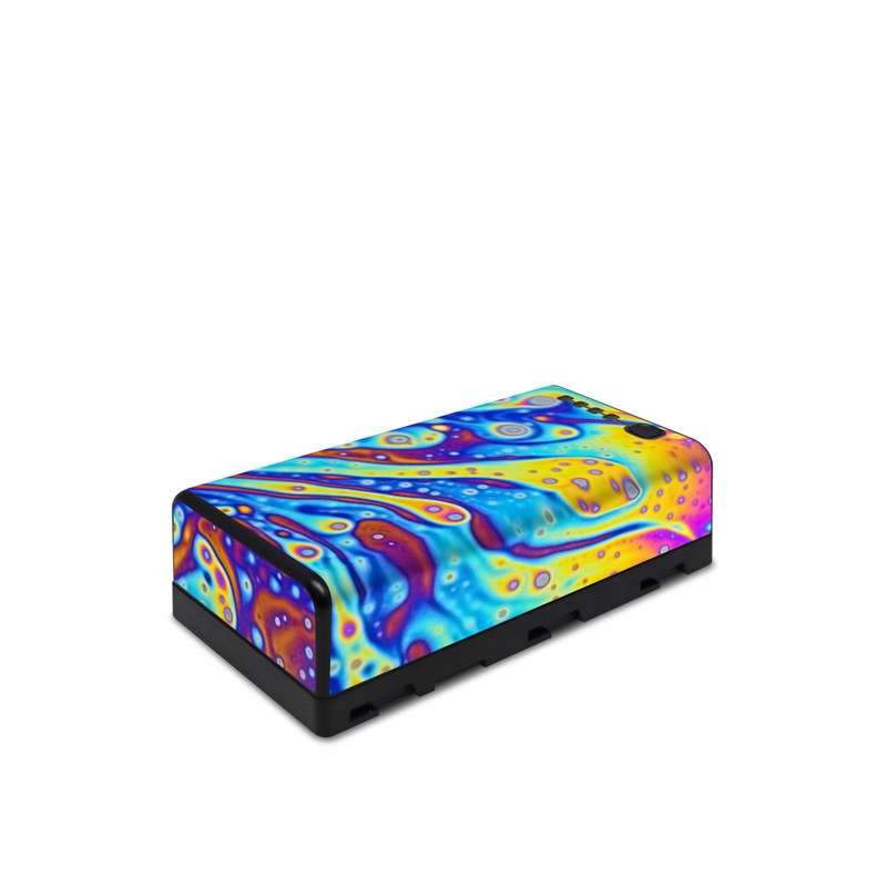 DJI CrystalSky Battery Skin design of Psychedelic art, Blue, Pattern, Art, Visual arts, Water, Organism, Colorfulness, Design, Textile, with gray, blue, orange, purple, green colors