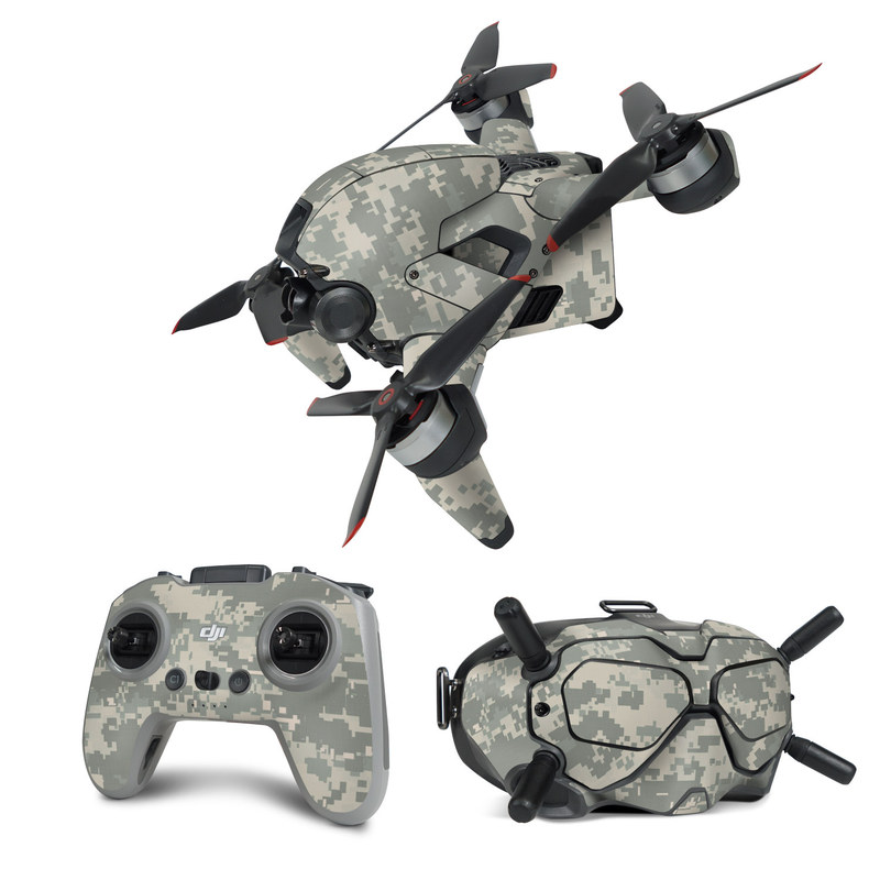 DJI FPV Combo Skin design of Military camouflage, Green, Pattern, Uniform, Camouflage, Design, Wallpaper, with gray, green colors