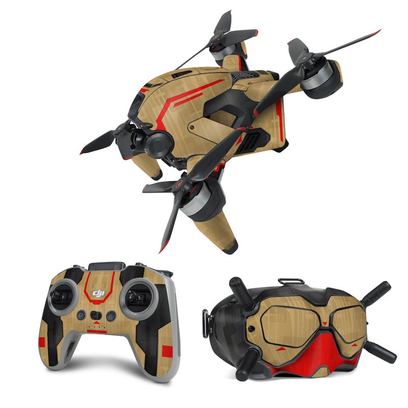 DJI FPV Combo Skin design, with brown, red colors