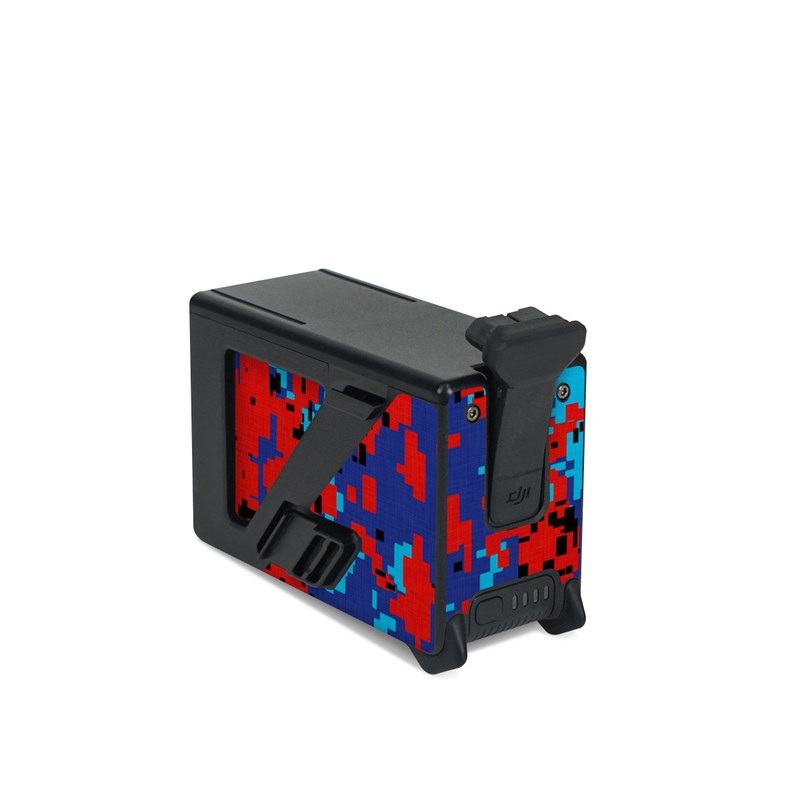 DJI FPV Intelligent Flight Battery Skin design of Blue, Red, Pattern, Textile, Electric blue, with blue, red colors