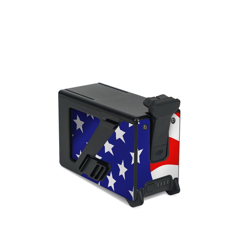 DJI FPV Intelligent Flight Battery Skin design of Flag of the united states, Flag, Flag Day (USA), Veterans day, Independence day, Memorial day, Holiday with gray, red, blue, black, white colors