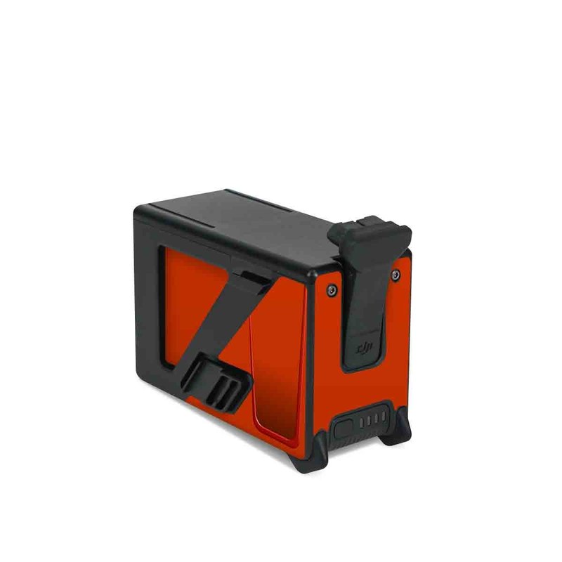 DJI FPV Intelligent Flight Battery Skin design of Orange, Red, Line, Material property, Rectangle, Automotive lighting, with red, black, orange, gray colors