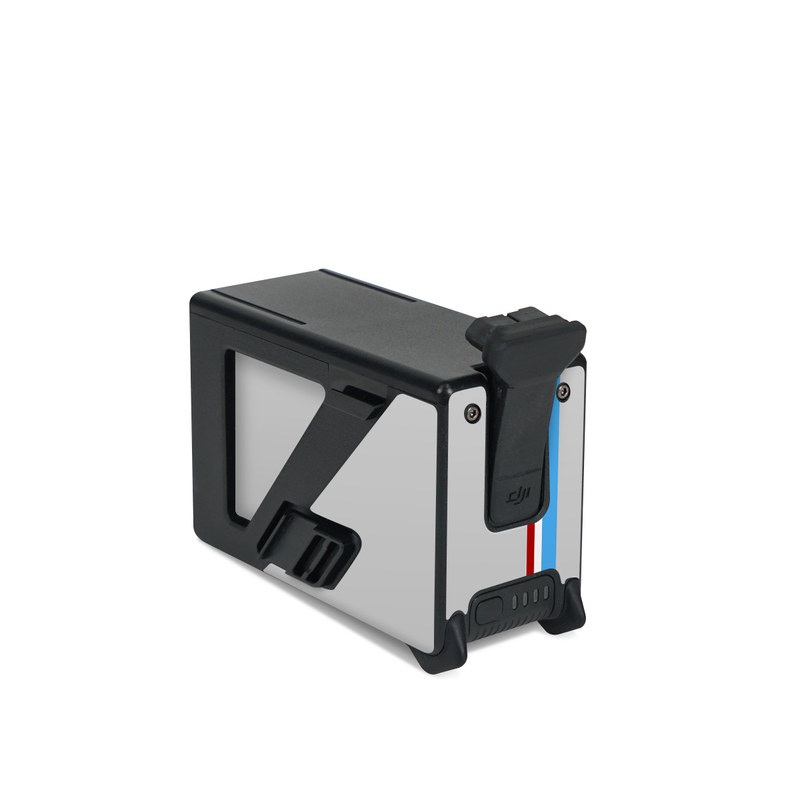 DJI FPV Intelligent Flight Battery Skin design of Line, Sign, Games, with gray, blue, red, white, black colors