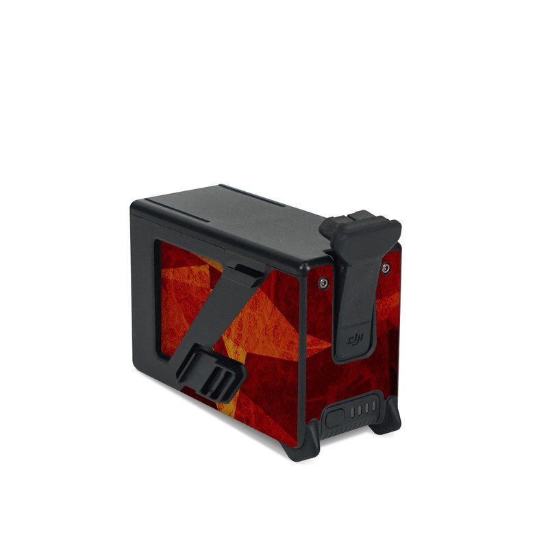 DJI FPV Intelligent Flight Battery Skin design of Orange, Red, Yellow, Triangle, Pattern, Amber, Design, Art, Visual arts, Modern art, with black, orange, yellow colors