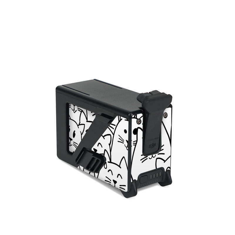 DJI FPV Intelligent Flight Battery Skin design of White, Line art, Text, Black, Pattern, Black-and-white, Line, Design, Font, Organism, with white, black colors