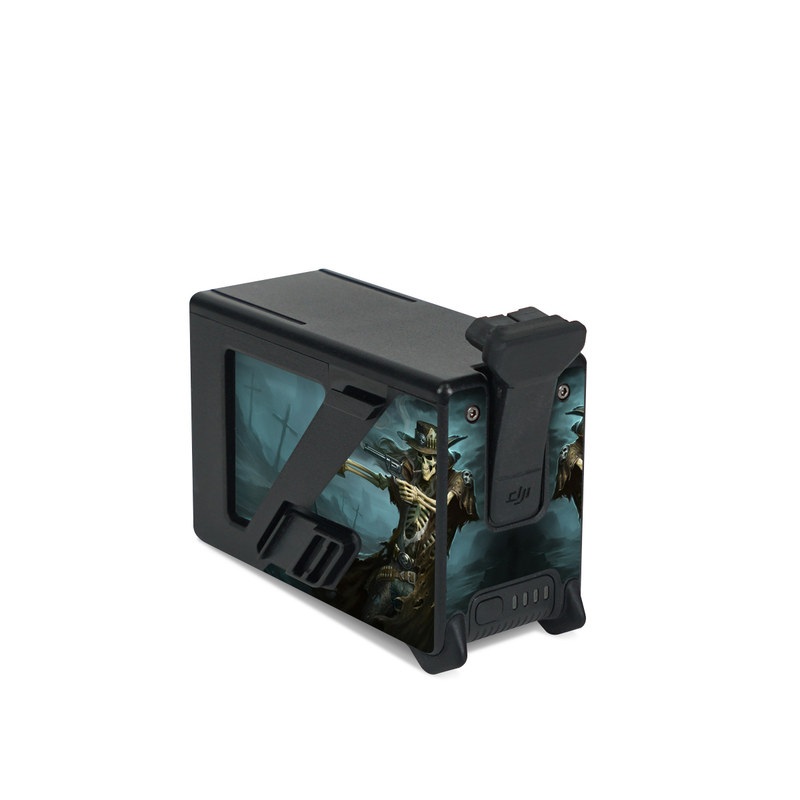 DJI FPV Intelligent Flight Battery Skin design of Cg artwork, Action-adventure game, Darkness, Illustration, Games, Adventure game, Pc game, Woman warrior, Digital compositing, Fictional character, with black, white, blue, gray colors