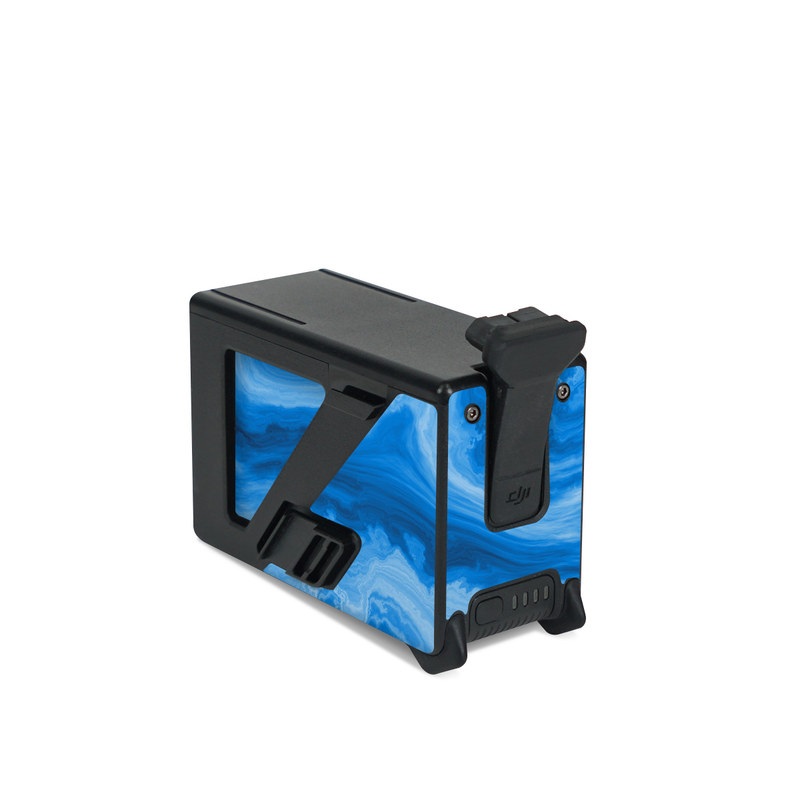 DJI FPV Intelligent Flight Battery Skin design of Blue, Water, Aqua, Azure, Turquoise, Pattern, Liquid, Wave, Electric blue, Design, with blue, white, black colors