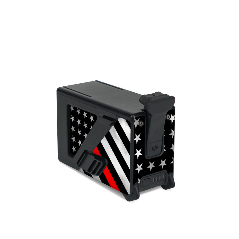 DJI FPV Intelligent Flight Battery Skin design of Flag of the united states, Flag, Line, Black-and-white, Pattern, Flag Day (USA), Veterans day, Independence day, Memorial day, with black, white, gray, red colors