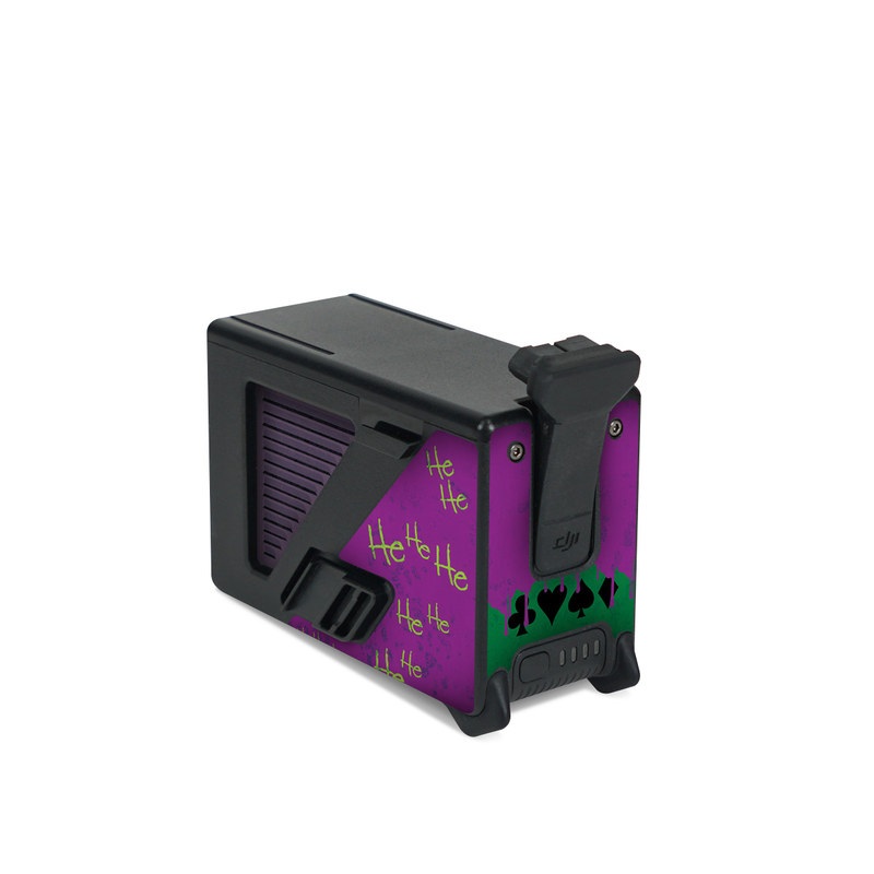 DJI FPV Intelligent Flight Battery Skin design, with green, purple, black colors