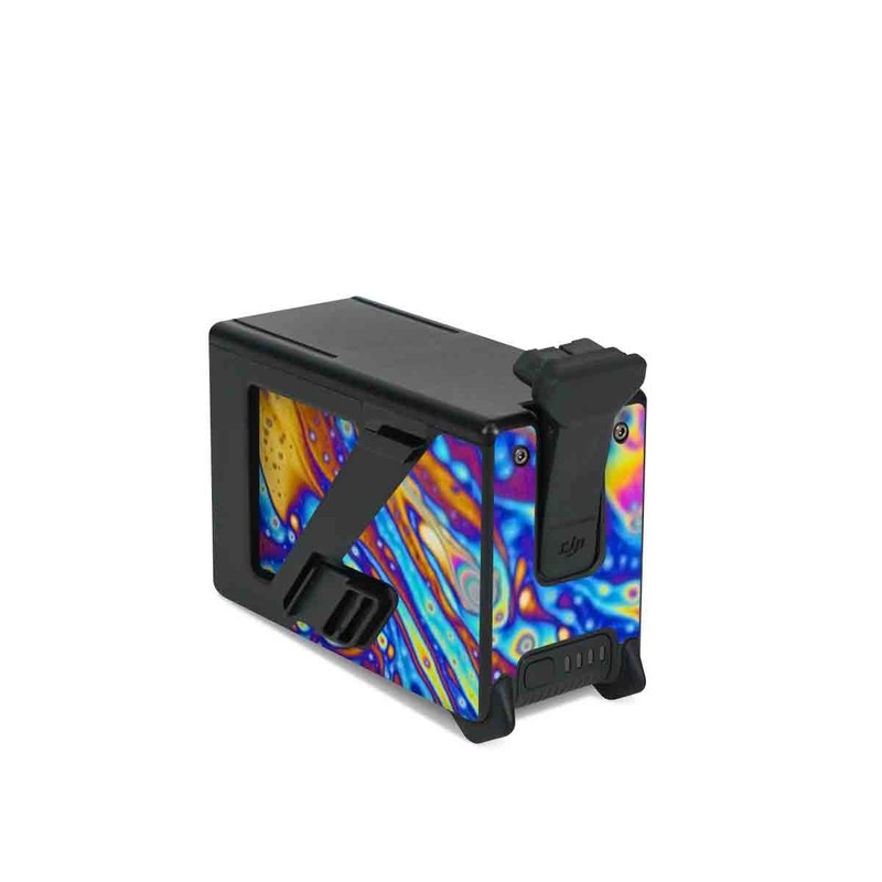 DJI FPV Intelligent Flight Battery Skin design of Psychedelic art, Blue, Pattern, Art, Visual arts, Water, Organism, Colorfulness, Design, Textile, with gray, blue, orange, purple, green colors