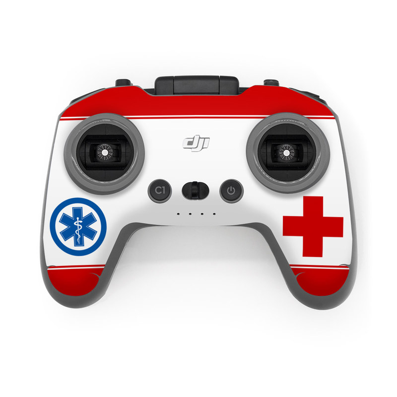 DJI FPV Remote Controller 2 Skin design of Red, White, Cross, Font, Symbol, American Red Cross, Graphics, Emblem, with white, red, blue colors