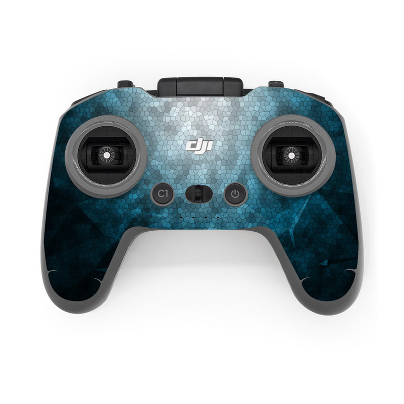DJI FPV Remote Controller 2 Skin design of Blue, Aqua, Turquoise, Green, Water, Teal, Sky, Azure, Pattern, Atmosphere, with blue, white, gray colors