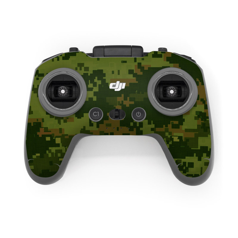 DJI FPV Remote Controller 2 Skin design of Military camouflage, Green, Pattern, Uniform, Camouflage, Clothing, Design, Leaf, Plant, with green, brown colors
