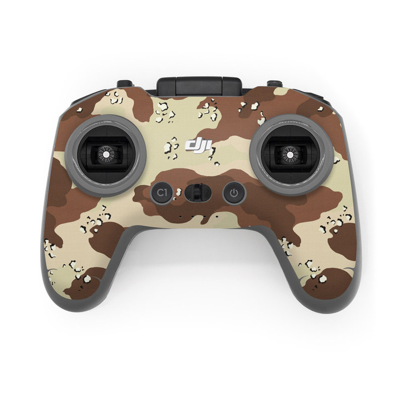 DJI FPV Remote Controller 2 Skin design of Military camouflage, Brown, Pattern, Design, Camouflage, Textile, Beige, Illustration, Uniform, Metal, with gray, red, black, green colors