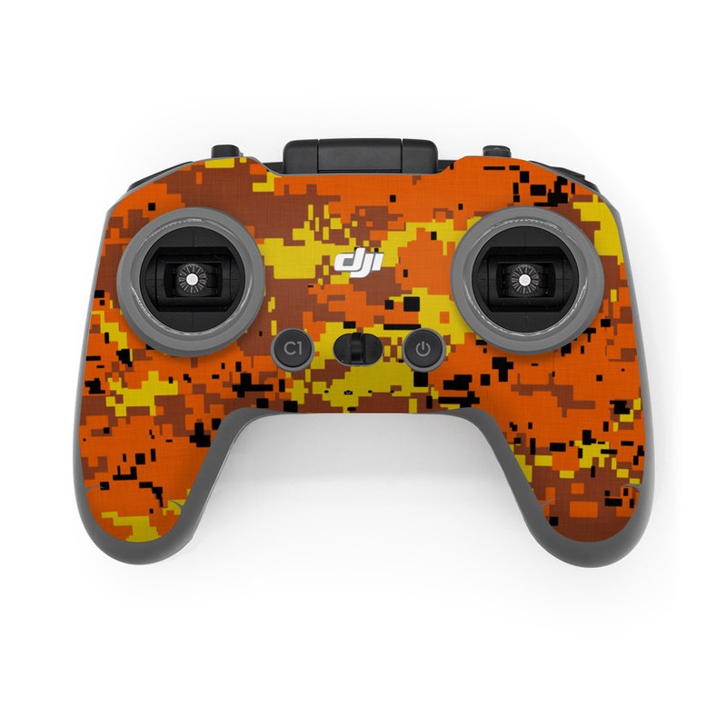 DJI FPV Remote Controller 2 Skin design of Orange, Yellow, Leaf, Tree, Pattern, Autumn, Plant, Deciduous, with red, green, black colors