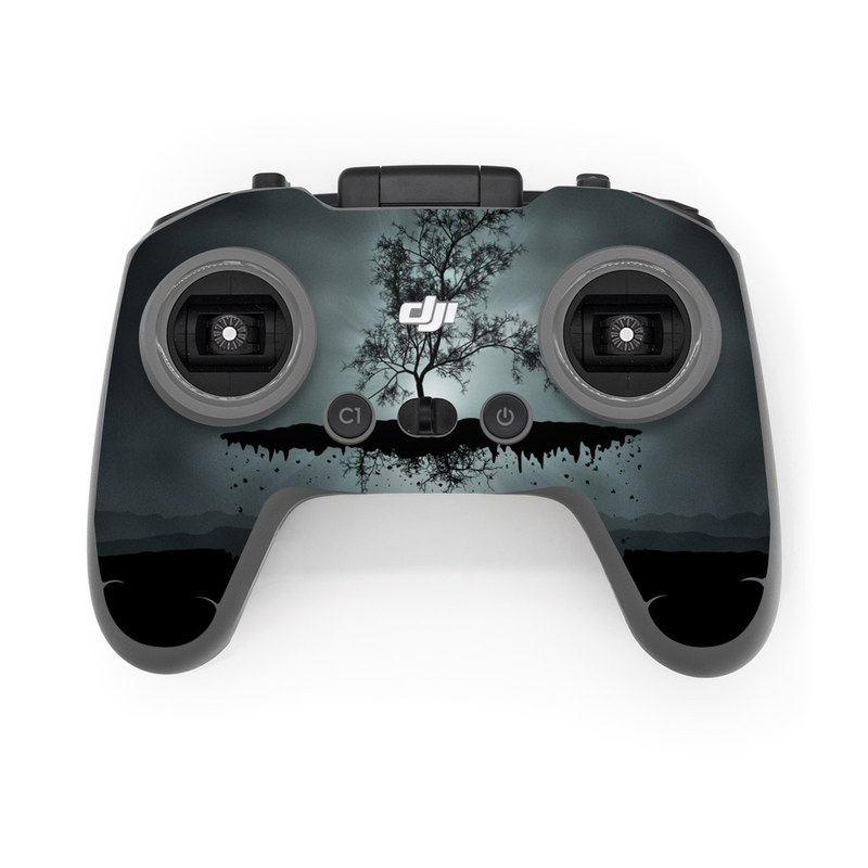 DJI FPV Remote Controller 2 Skin design of Reflection, Sky, Nature, Water, Black, Tree, Black-and-white, Monochrome photography, Natural landscape, Atmospheric phenomenon, with black, gray, blue colors