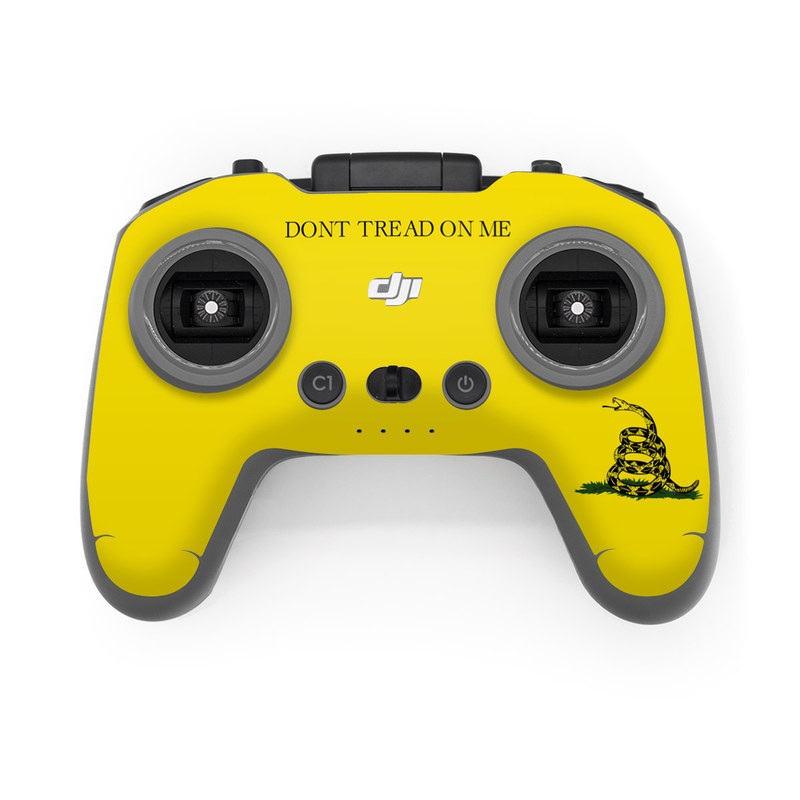 DJI FPV Remote Controller 2 Skin design of Yellow, Font, Logo, Graphics, Illustration, with orange, black, green colors