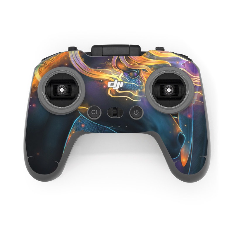 DJI FPV Remote Controller 2 Skin design of Organism, Astronomical object, Art, Electric blue, Space, Darkness, Liquid, Science, Graphics, Visual arts, with black, blue, yellow, white, orange, purple, red colors