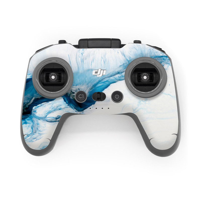DJI FPV Remote Controller 2 Skin design of Glacial landform, Blue, Water, Glacier, Sky, Arctic, Ice cap, Watercolor paint, Drawing, Art, with white, blue, black colors