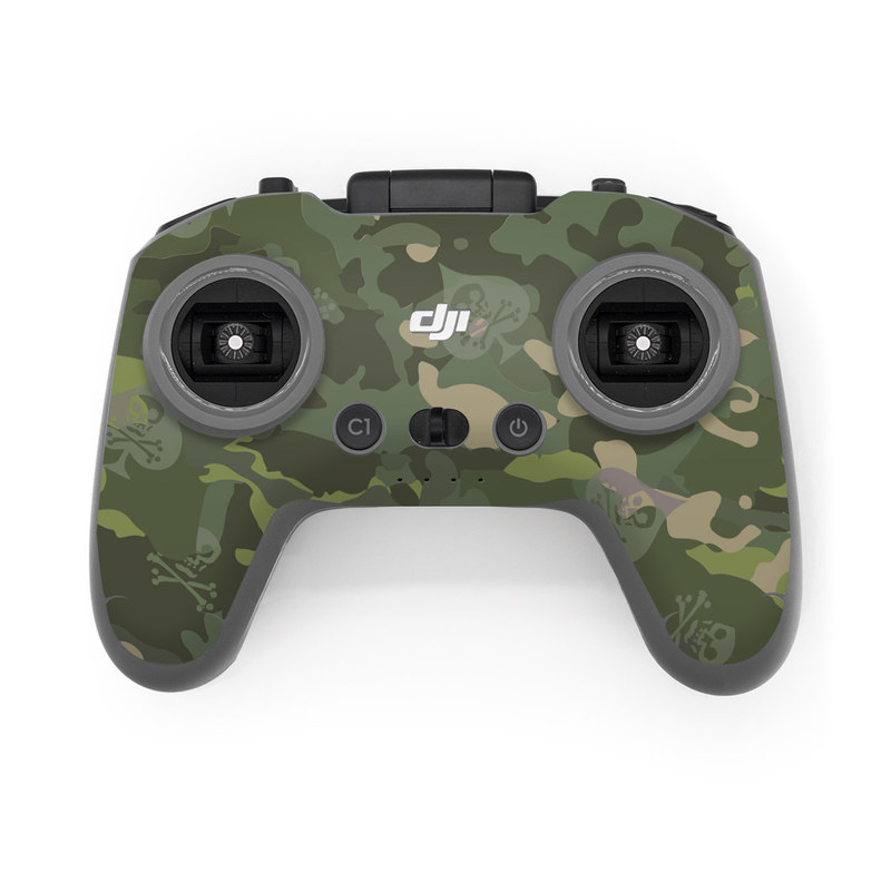 DJI FPV Remote Controller 2 Skin design of Military camouflage, Pattern, Camouflage, Uniform, Clothing, Green, Design, Leaf, Plant, Illustration, with green, brown colors