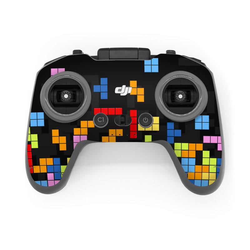 DJI FPV Remote Controller 2 Skin design of Pattern, Symmetry, Font, Design, Graphic design, Line, Colorfulness, Magenta, Square, Graphics, with black, green, blue, orange, red colors