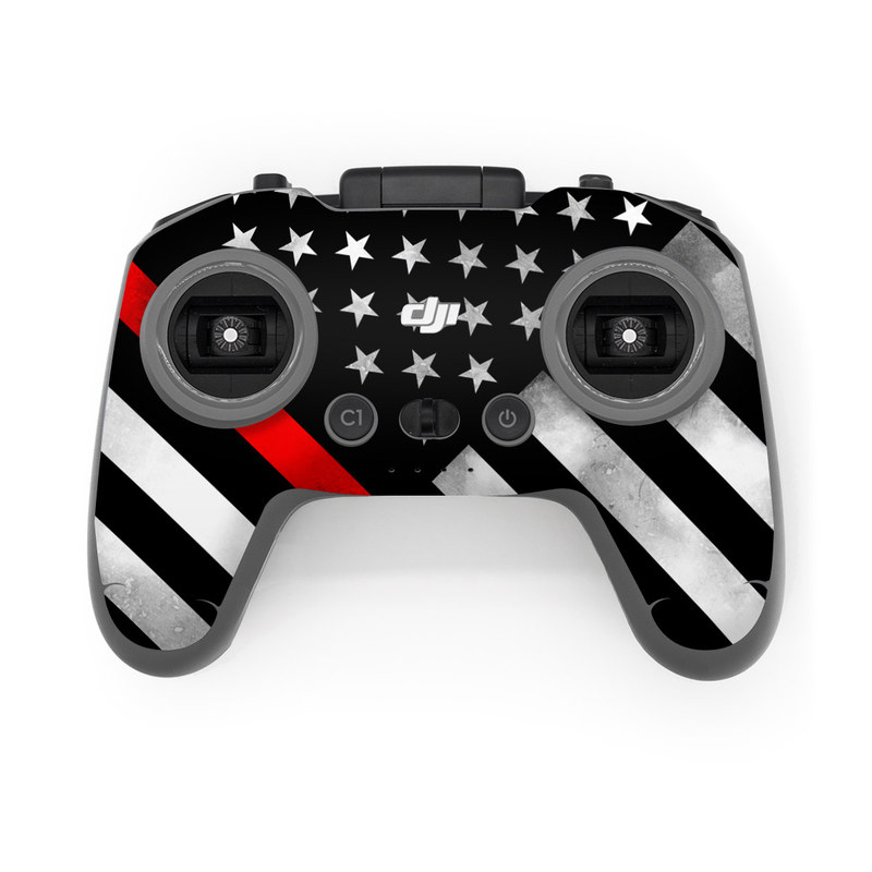 DJI FPV Remote Controller 2 Skin design of Flag of the united states, Flag, Line, Black-and-white, Pattern, Flag Day (USA), Veterans day, Independence day, Memorial day, with black, white, gray, red colors