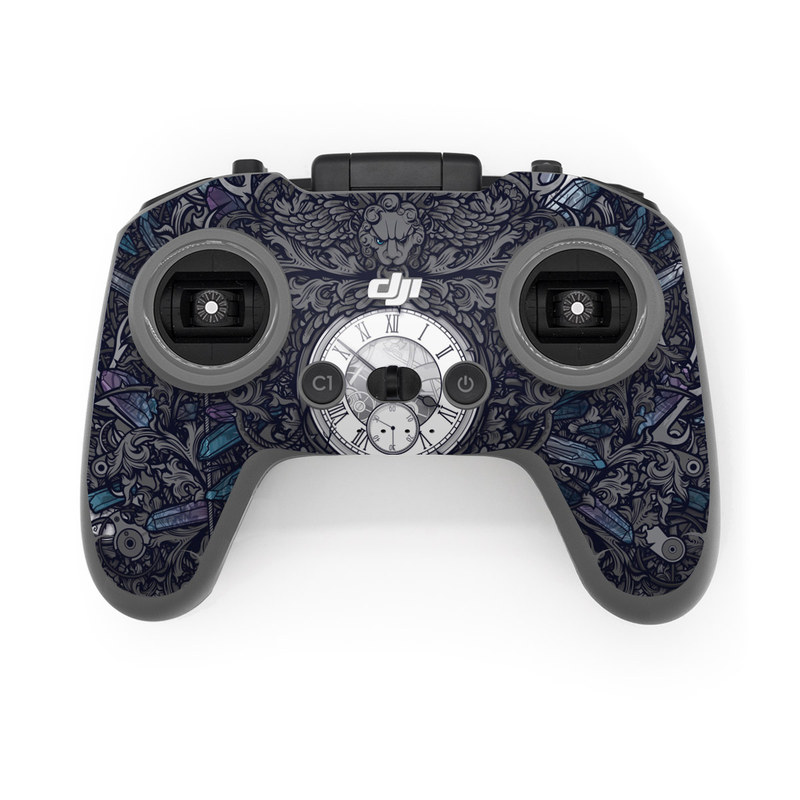 DJI FPV Remote Controller 2 Skin design of Blue, Pattern, Psychedelic art, Design, Circle, Art, Font, Graphic design, Visual arts, Illustration, with black, gray colors