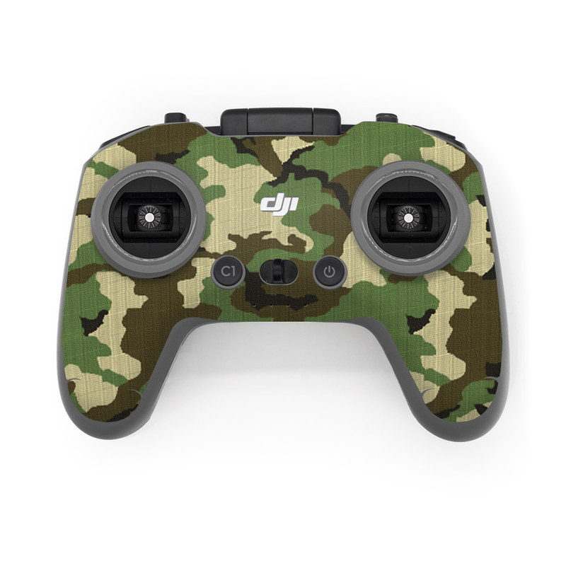 DJI FPV Remote Controller 2 Skin design of Military camouflage, Camouflage, Clothing, Pattern, Green, Uniform, Military uniform, Design, Sportswear, Plane, with black, gray, green colors