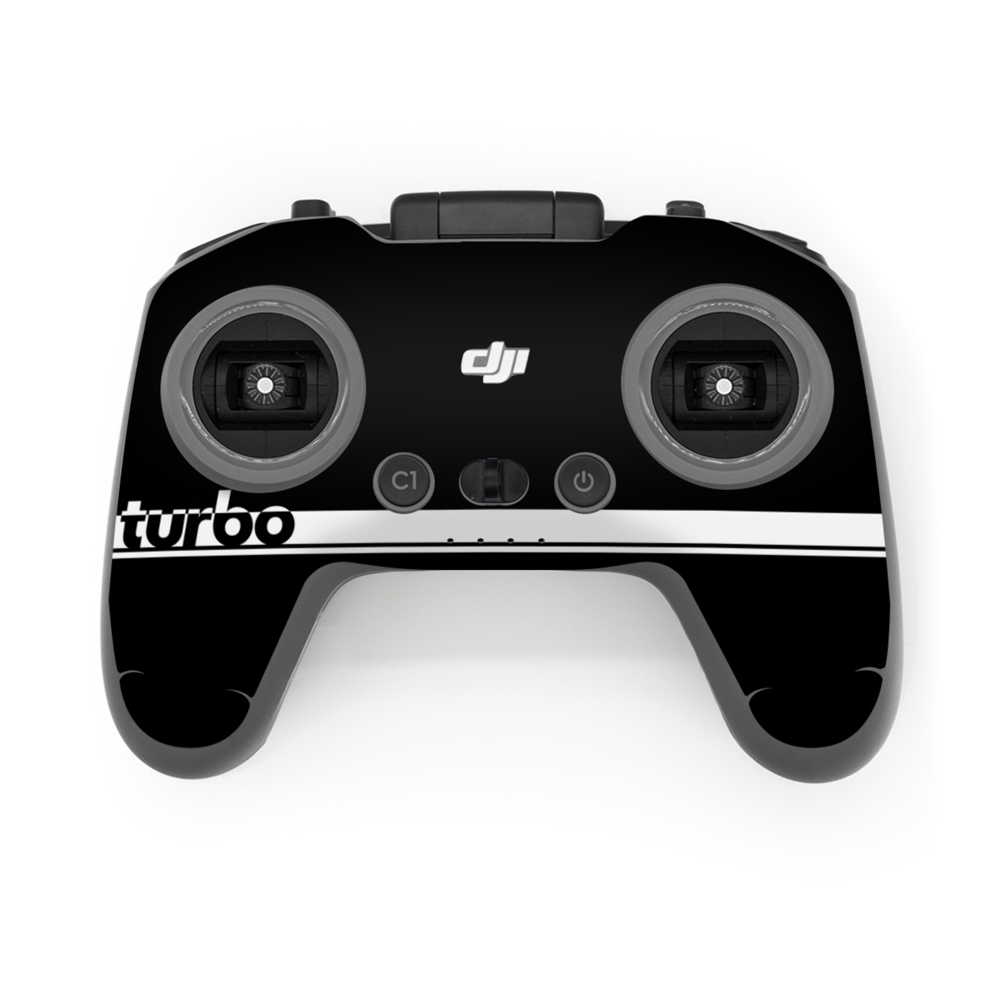 DJI FPV Remote Controller 3 Skin design of Font, Tints and shades, Rectangle, Electric blue, Logo, Brand, Graphics, Pattern, Darkness, Monochrome photography, with black, white colors