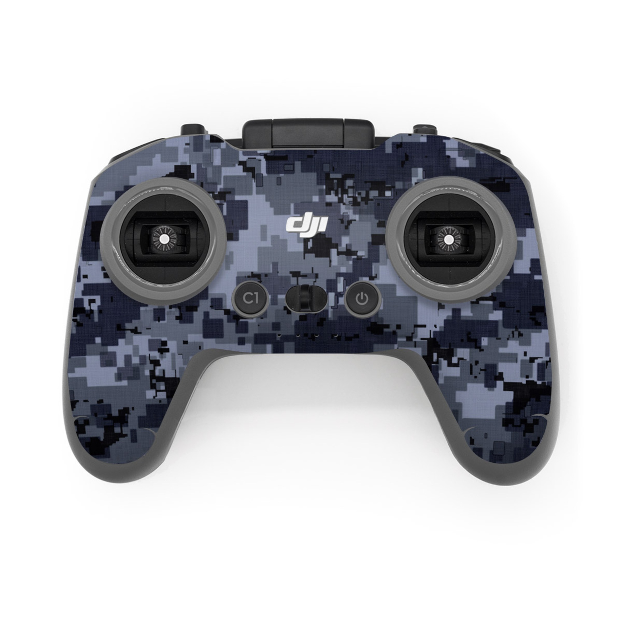 DJI FPV Remote Controller 3 Skin design of Military camouflage, Black, Pattern, Blue, Camouflage, Design, Uniform, Textile, Black-and-white, Space, with black, gray, blue colors