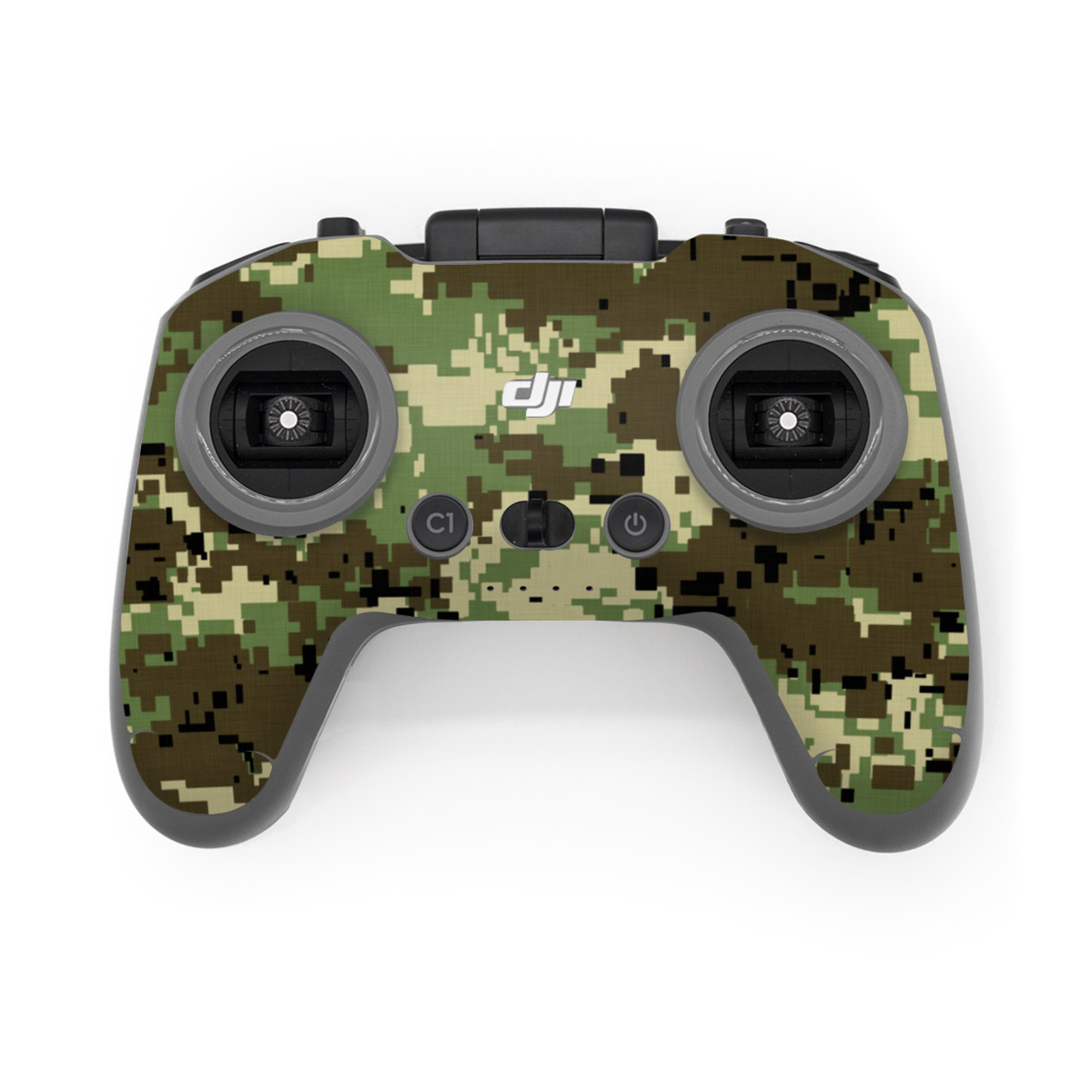 DJI FPV Remote Controller 3 Skin design of Military camouflage, Pattern, Camouflage, Green, Uniform, Clothing, Design, Military uniform, with black, gray, green colors