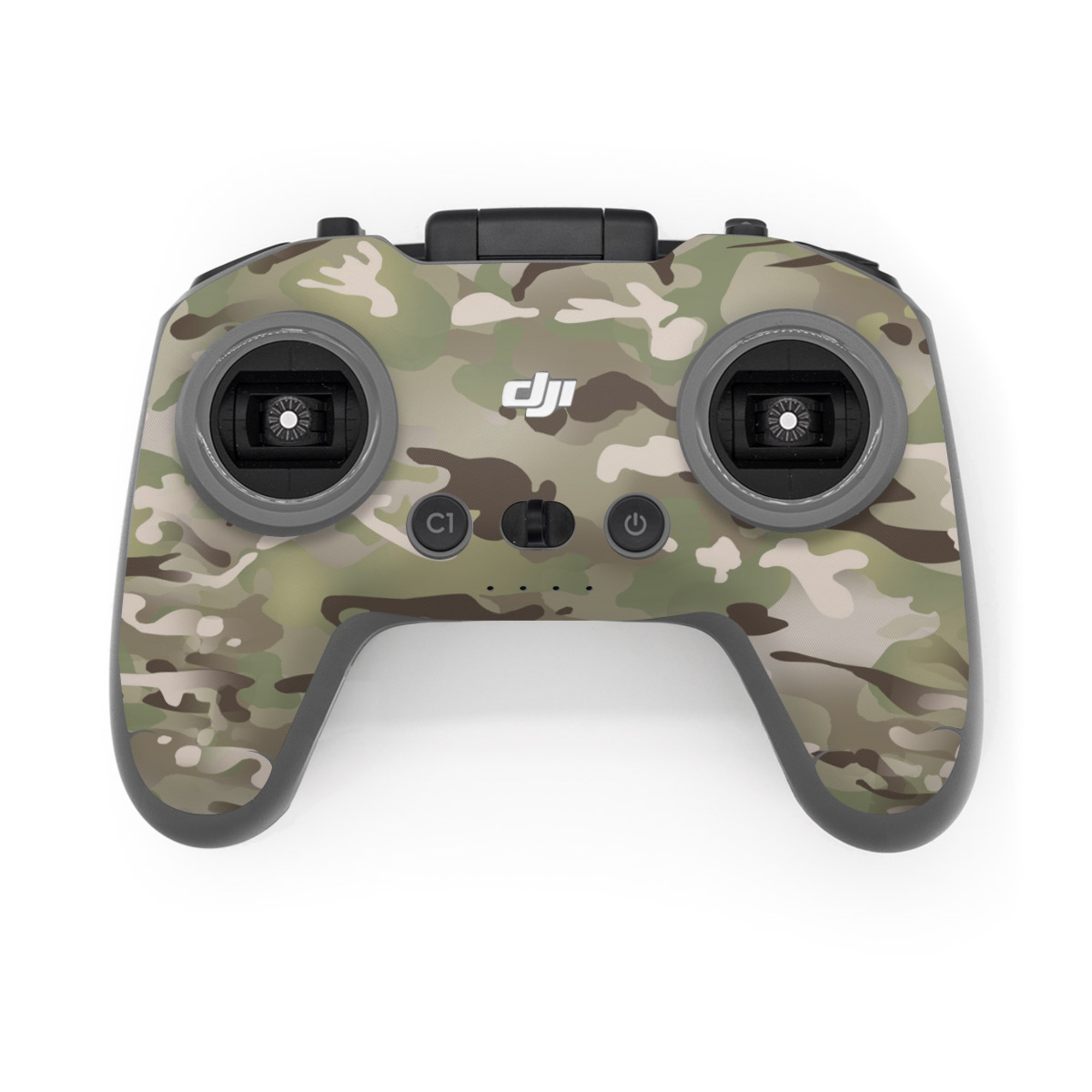 DJI FPV Remote Controller 3 Skin design of Military camouflage, Camouflage, Pattern, Clothing, Uniform, Design, Military uniform, Bed sheet, with gray, green, black, red colors