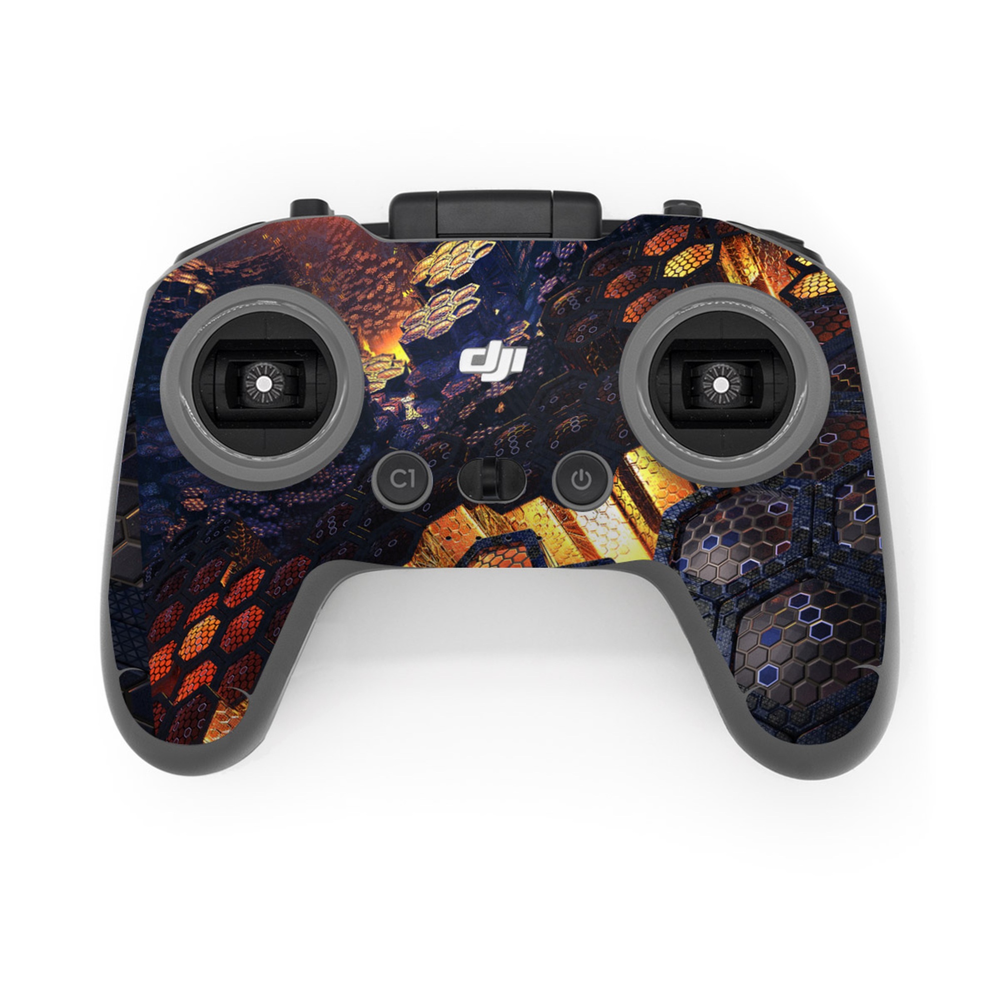 DJI FPV Remote Controller 3 Skin design of Geological phenomenon, Sky, Water, Cobblestone, Rock, Reflection, Colorfulness, World, Art, with black, red, green colors