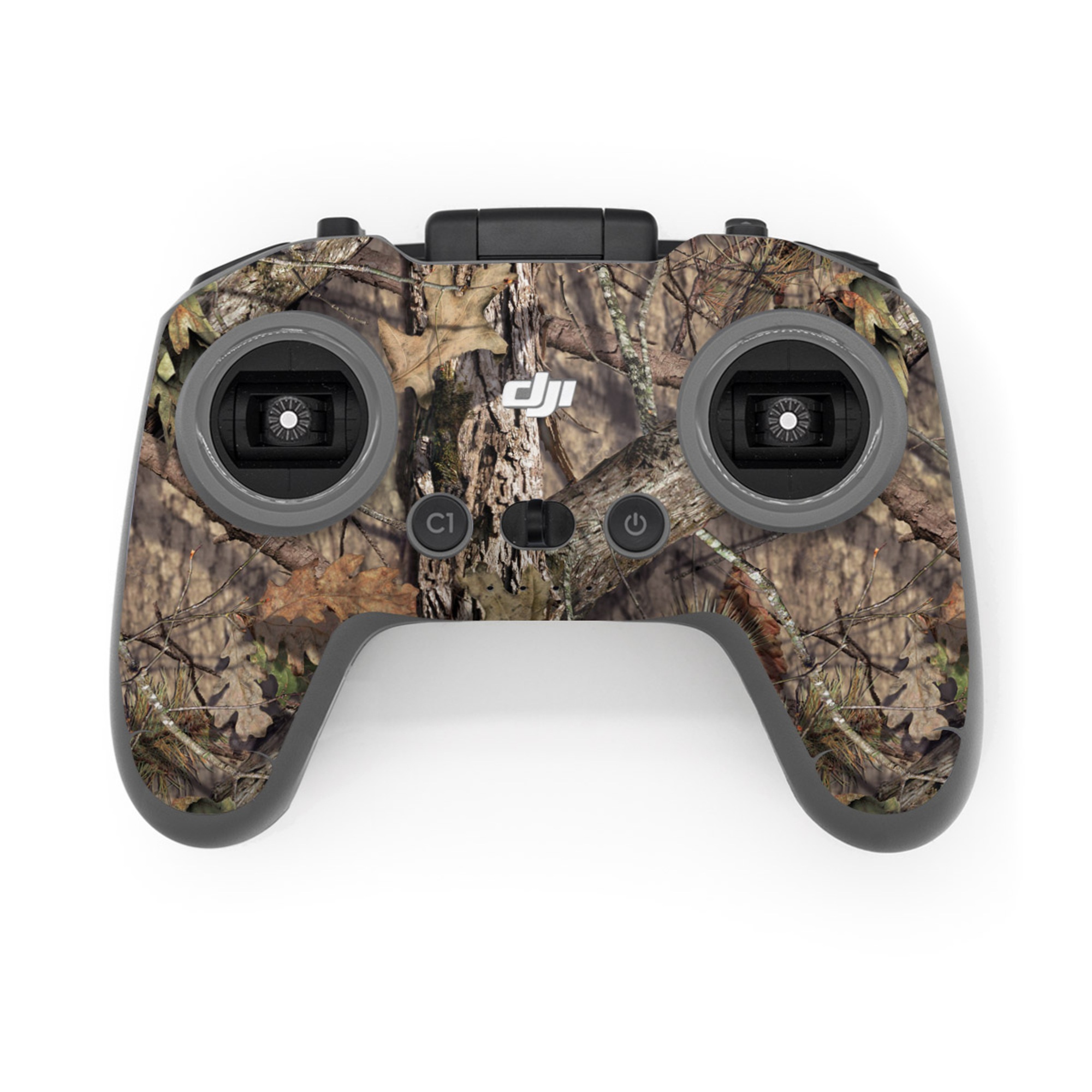 DJI FPV Remote Controller 3 Skin design of shellbark hickory, Camouflage, Tree, Branch, Trunk, Plant, Leaf, Adaptation, Wood, Twig, with orange, green, red, black, gray colors