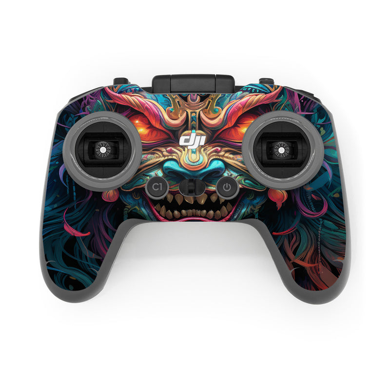 DJI FPV Remote Controller 3 Skin design of Head, Eye, Human body, Art, Painting, Symmetry, Pattern, Paint, Magenta, Visual arts, with green, blue, yellow, orange, red, white, purple, black, gray colors