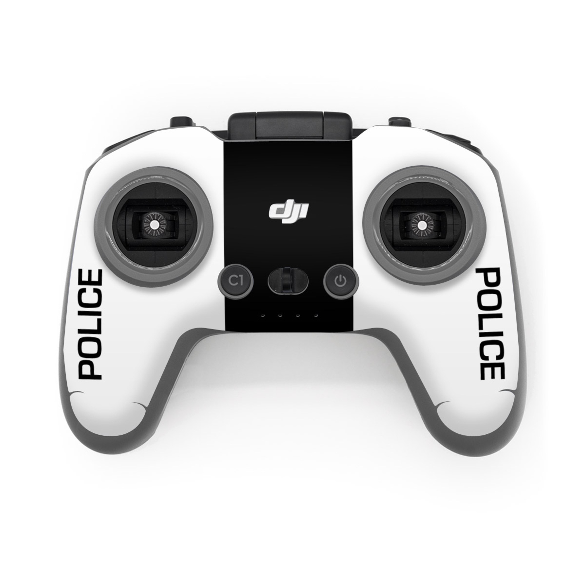 DJI FPV Remote Controller 3 Skin design of Symbol, Badge, Logo, Emblem, Graphics, Design, Shield, with black, white colors