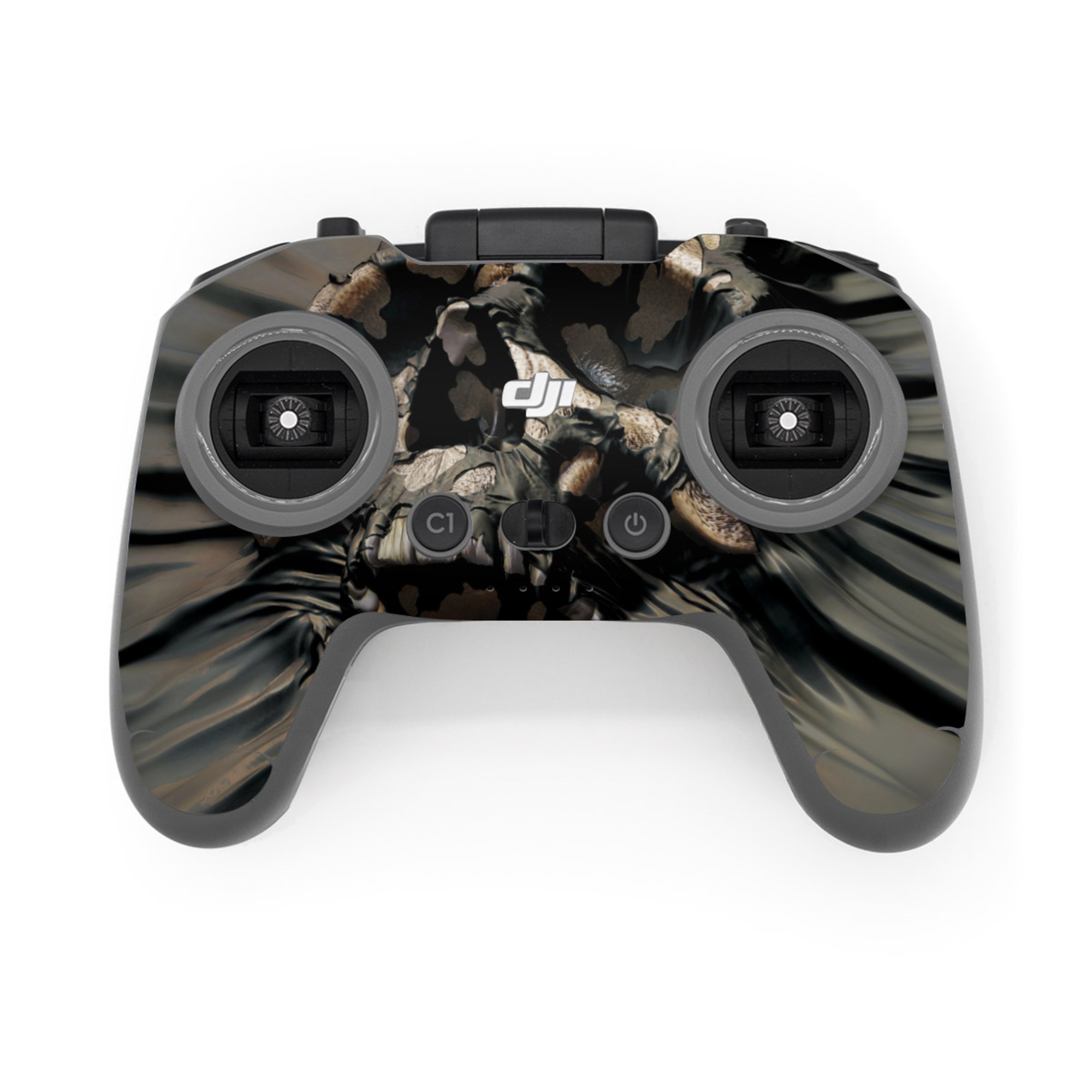 DJI FPV Remote Controller 3 Skin design of Cg artwork, Fictional character, Illustration, Demon, Fiction, Supervillain, Mythology, Art, with black, green, gray, red colors